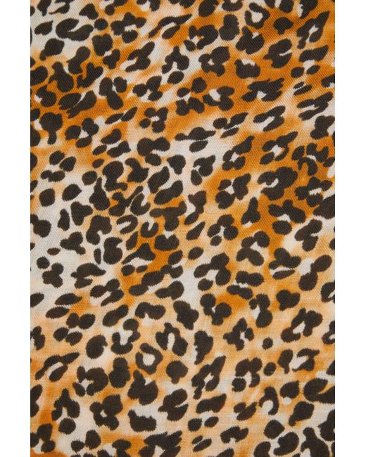 Maje Multicolor Leopard-print Modal And Silk-blend Twill Scarf