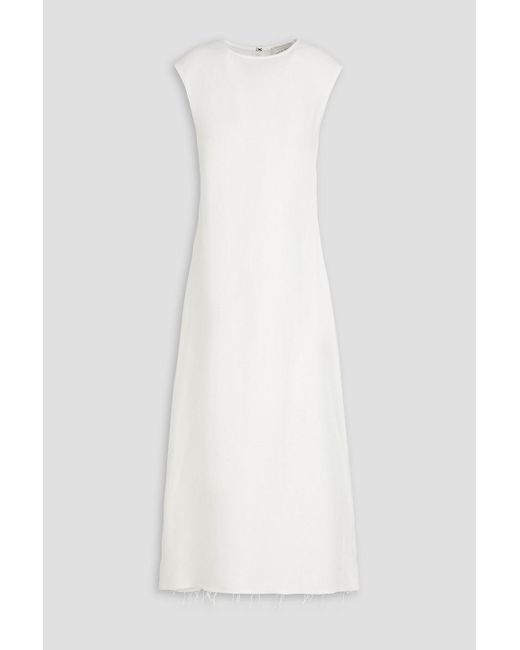 Loulou Studio White Sonora Linen-blend Twill Maxi Dress