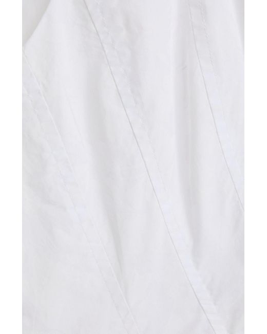 10 Crosby Derek Lam White Jade Floral-Print Cotton-Poplin Mini Dress