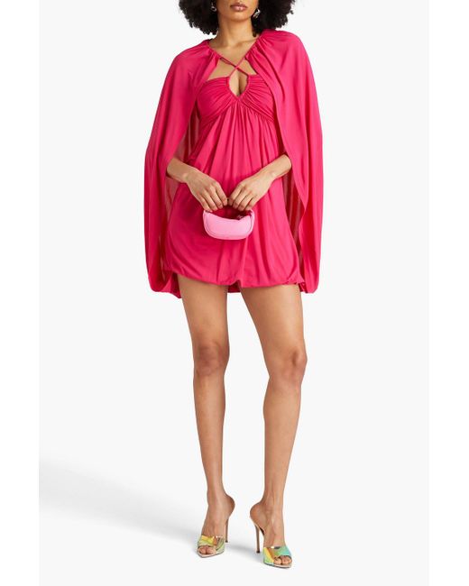 Jonathan Simkhai Pink Sorina Cape-effect Jersey Mini Dress