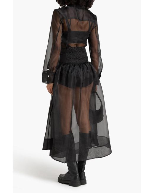 Ganni Black Organza Shirt