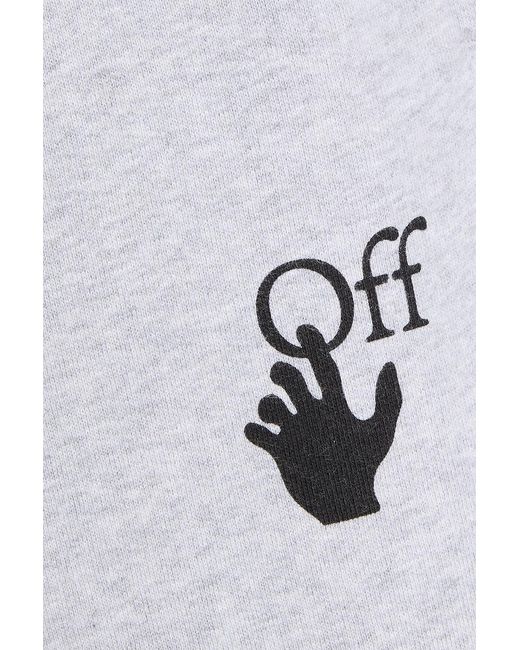 Off-White c/o Virgil Abloh Gray Printed French Cotton-Terry Shorts for men