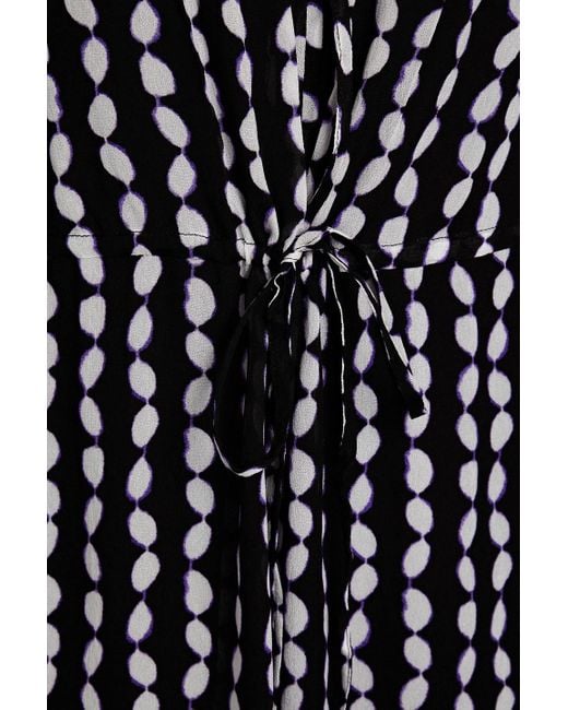 Diane von Furstenberg Black Fabien Printed Chiffon Maxi Dress