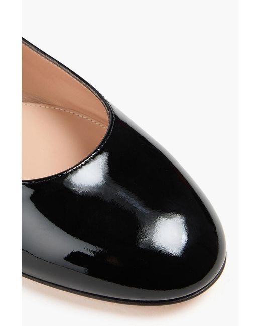 Gianvito Rossi Black Mary Ribbon Patent-Leather Mary Jane Flats