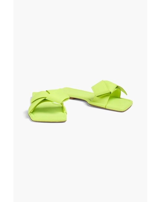 Acne Yellow Knotted Leather Slides