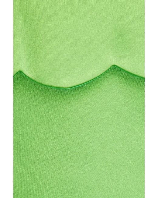 Rasario Green Trägerloses midikleid aus twill mit muschelsaum