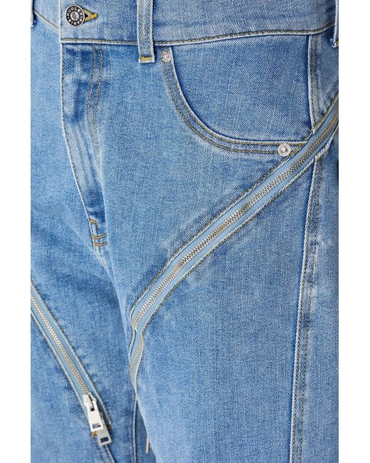 Mugler Blue High-Rise Straight-Leg Jeans