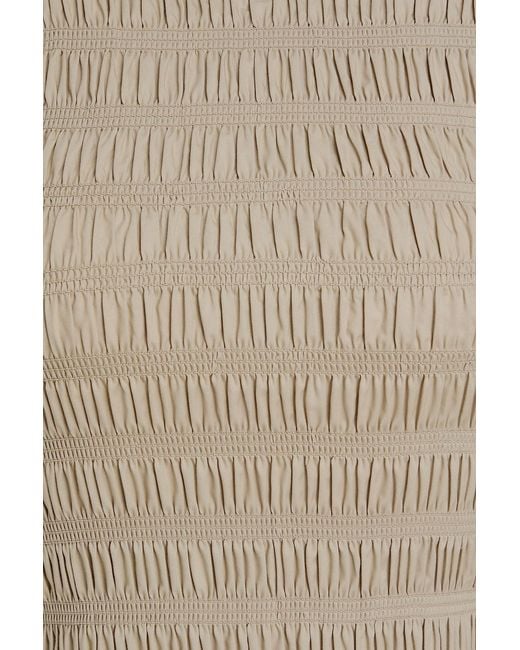 Rag & Bone Natural Lane Shirred Cotton-poplin Midi Dress