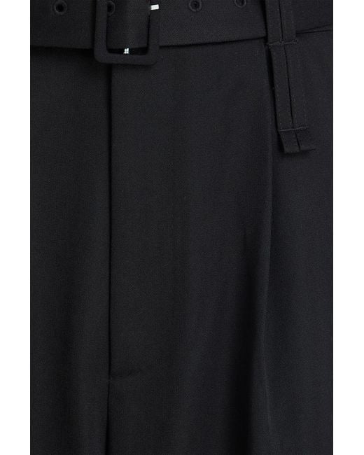 Simone Rocha Black Belted Wide-leg Twill Pants for men