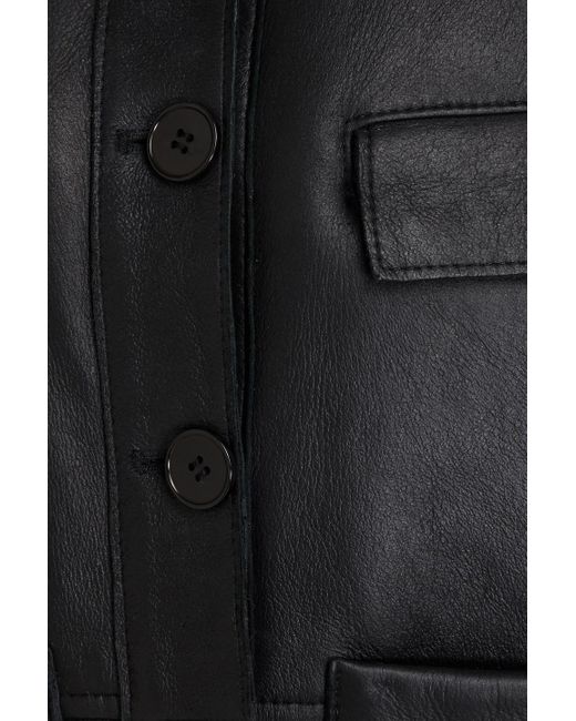 Loulou de Saison Black Bugur Oversized Shearling Jacket