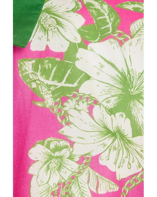 Farm Rio Pink Floral-print Cotton Shirt