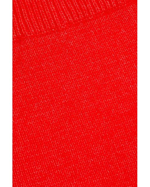 The Elder Statesman Red Nimbus Cashmere And Cotton-blend Mini Skirt