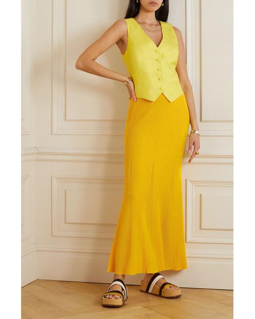 Gabriela Hearst Yellow Eula maxirock aus merinowolle in ripp- und pointelle-strick