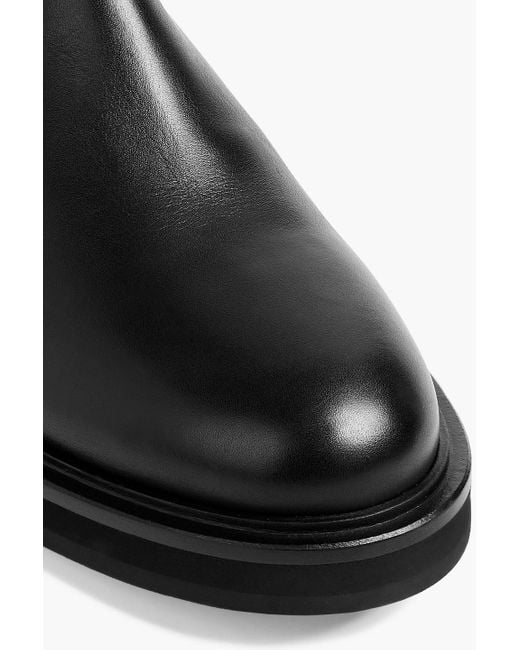 Stuart Weitzman Black Keelan Leather And Neoprene Over-the-knee Boots