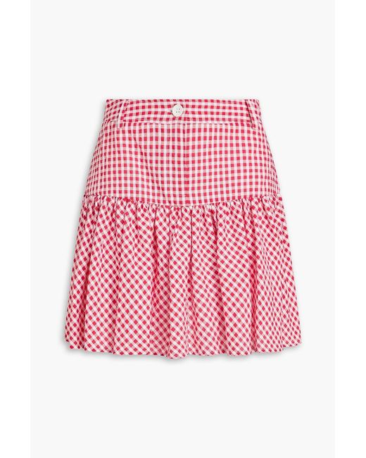 Claudie Pierlot Pink Gingham Woven Mini Skirt