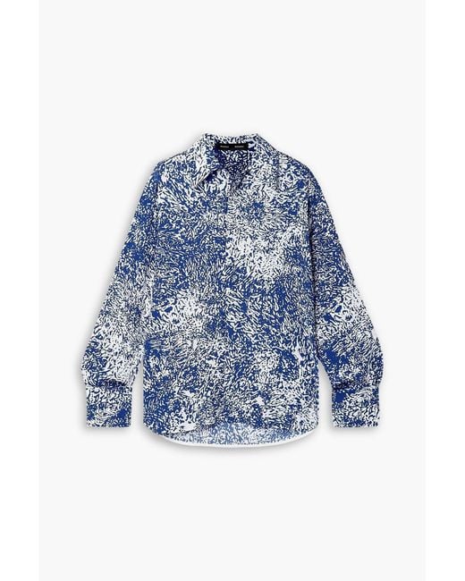 Proenza Schouler Blue Norman Printed Crepe Shirt