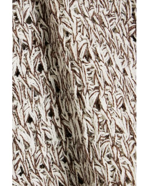 Jil Sander Gray Marled Crochet-knit Cotton-blend Top