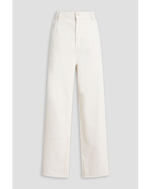 GOOD AMERICAN White Good Standard Ease Low-Rise Wide-Leg Jeans