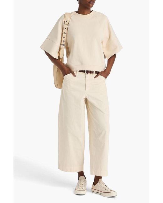 Rag & Bone Natural Banks Cropped Cotton-Canvas Wide-Leg Pants