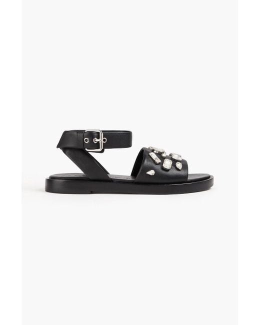 3.1 Phillip Lim Black Nadine Crystal-Embellished Leather Sandals