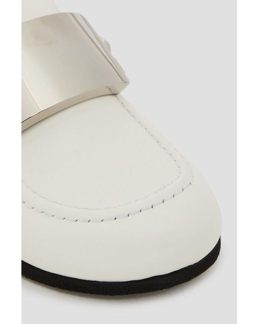 J.W. Anderson White Embellished Leather Slippers
