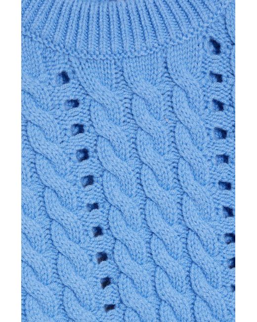 10 Crosby Derek Lam Blue Aitana Lace-up Cable-knit Wool Sweater