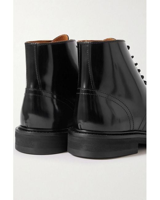 Mr P. Black Jacques Glossed-Leather Boots for men
