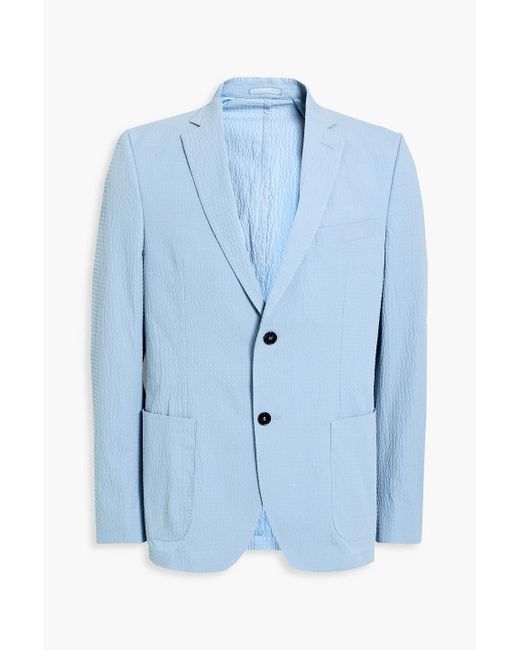 Officine Generale 375 Cotton-blend Seersucker Blazer in Blue for Men ...