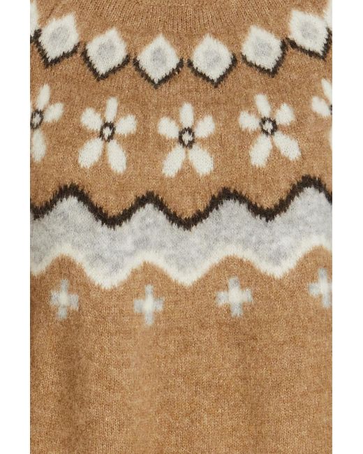 Sandro Natural Jacquard-knit Alpaca-blend Turtleneck Sweater