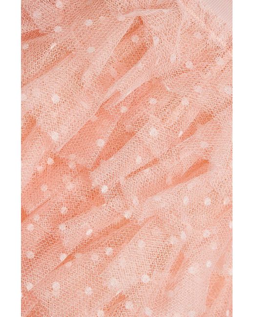 RED Valentino Pink Ruffled Point D'Esprit Mini Skirt
