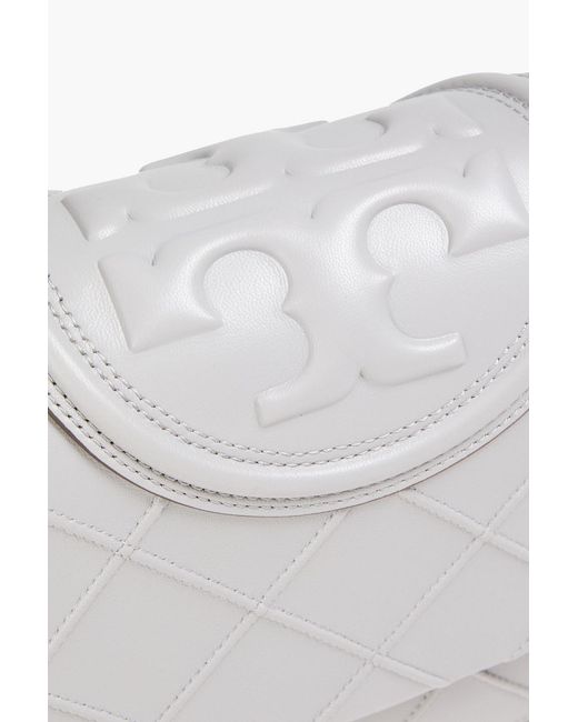 Tory Burch Gray Fleming Quilted Leather Shoulder Bag