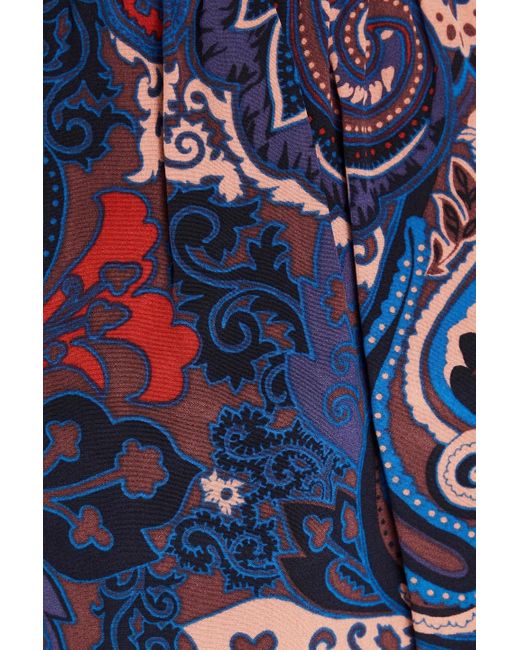 See By Chloé Blue Paisley-print Silk Crepe De Chine Skirt
