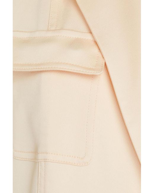 Jonathan Simkhai White Jumpsuit aus glänzendem crêpe mit gürtel