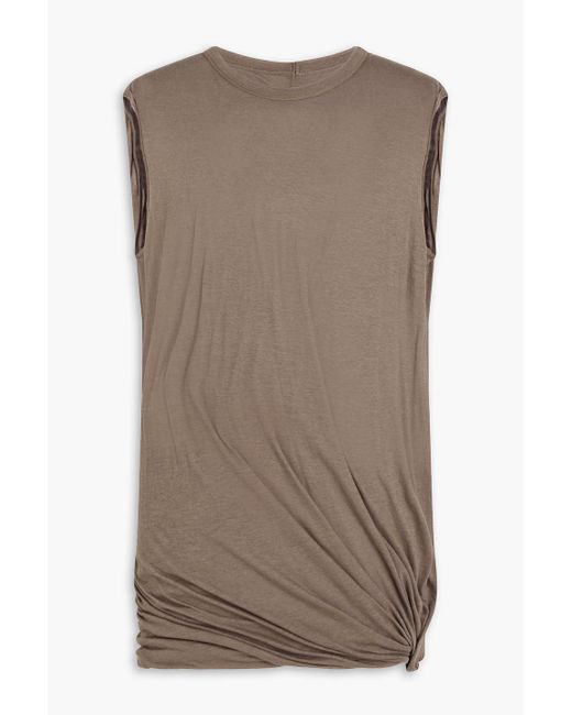 Rick Owens Brown Knotted Slub Cotton-jersey Tank for men
