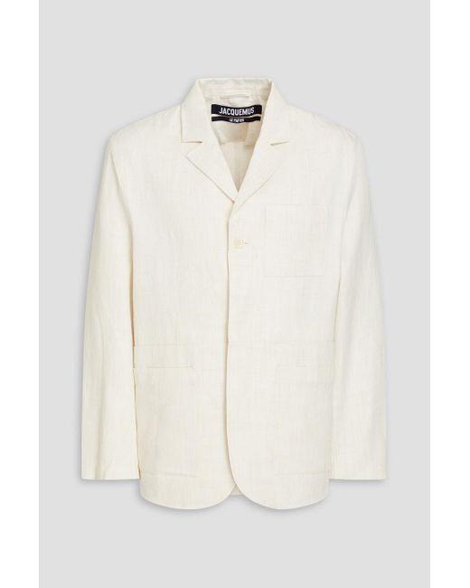Jacquemus White Linen-blend Blazer for men