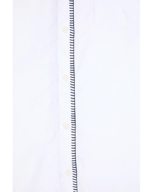 Rag & Bone White Maxine Whipstitched Cotton-Poplin Shirt