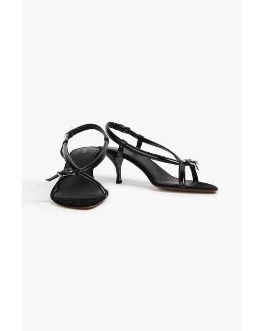 Neous Black Arius Glossed-Leather Slingback Sandals