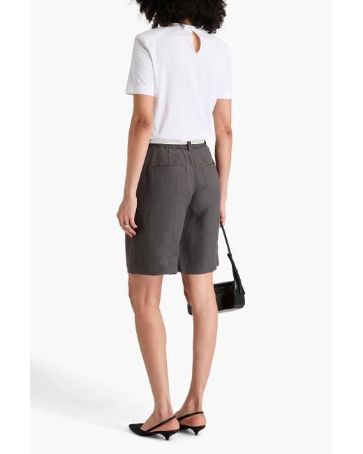 Brunello Cucinelli White Shorts aus twill mit falten