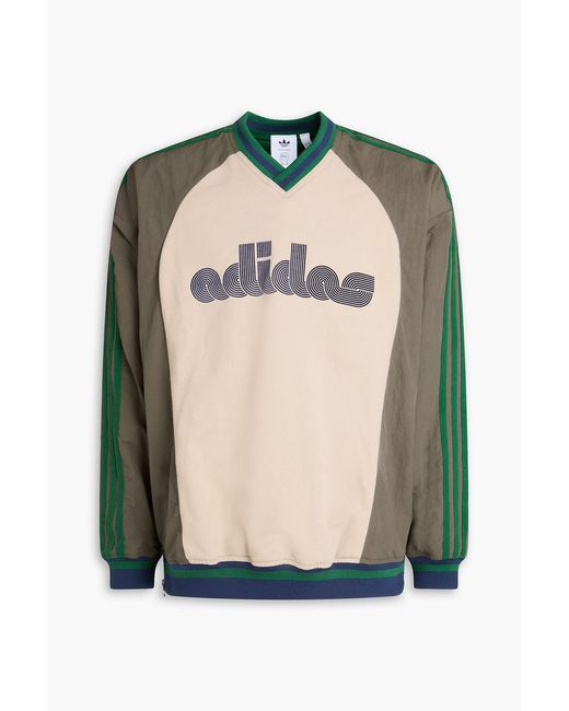 adidas x Brain Dead Natural Brain Dead Knit-Paneled Shell Sweatshirt for men