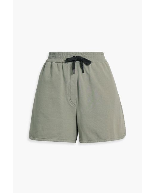 Brunello Cucinelli Green Shorts aus baumwollfrottee