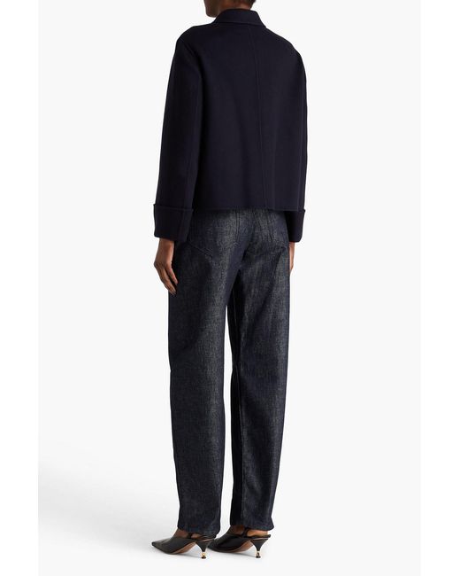 Theory Blue Wool And Cashmere-blend Jacket