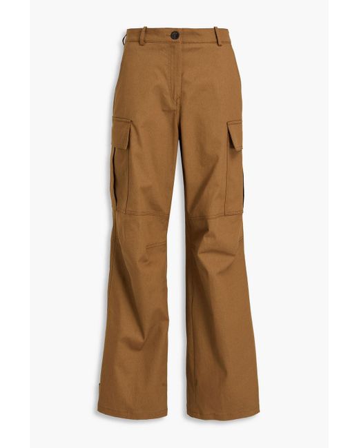 Sandro Brown Cotton-twill Cargo Pants