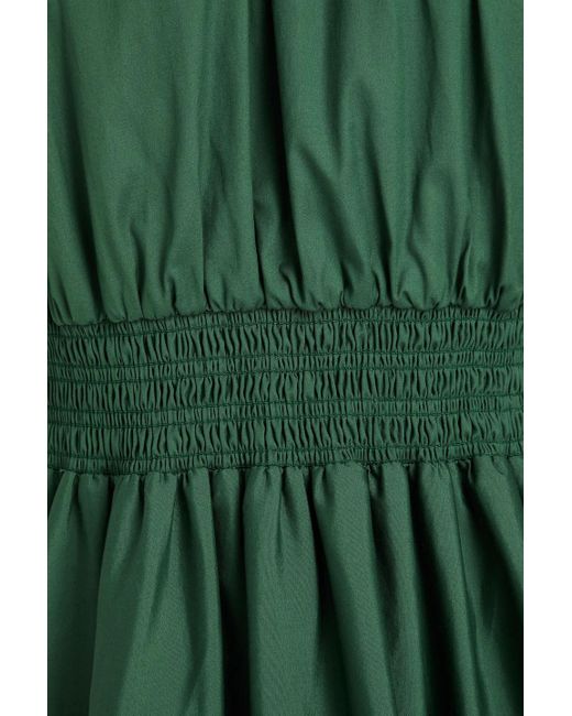 Veronica Beard Green Kinny gerafftes midikleid aus einer baumwollmischung