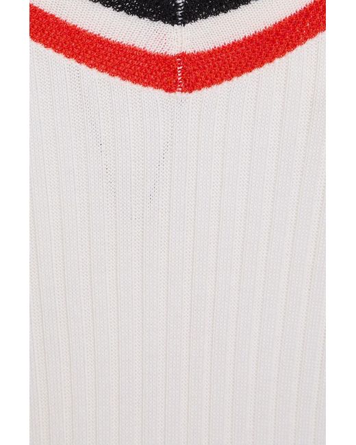 Gabriela Hearst White Moira Ribbed Cashmere And Silk-blend Maxi Dress