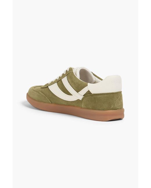 Vince Green Oasis Leather-Trimmed Suede Sneakers