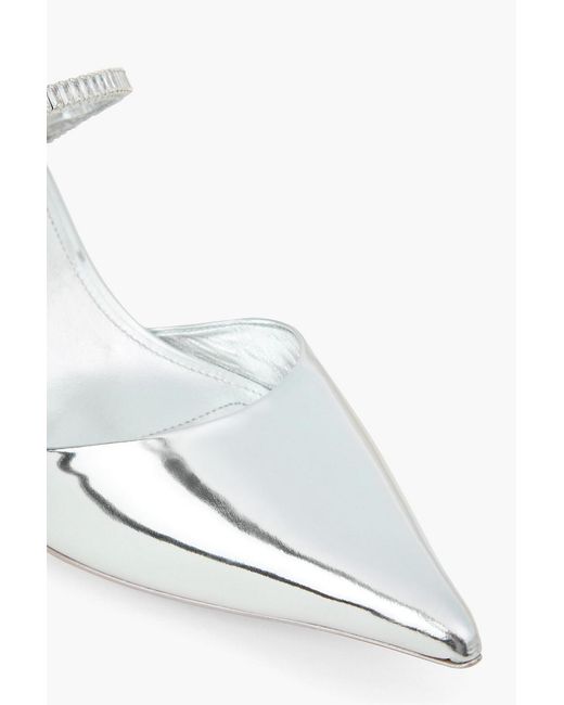 Jonathan Simkhai Metallic Kaian Mirrored-leather Mules
