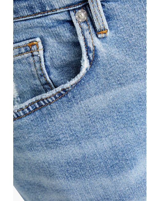 FRAME L'homme jeans mit schmalem bein aus denim in distressed-optik in Blue für Herren