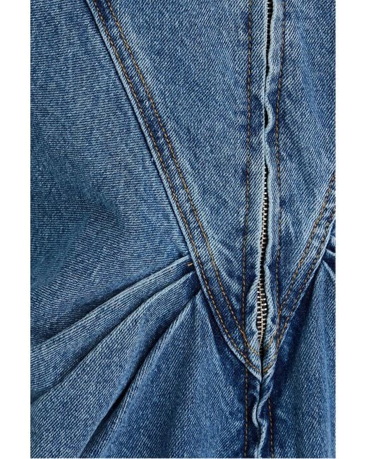 IRO Blue Minikleid aus denim mit falten