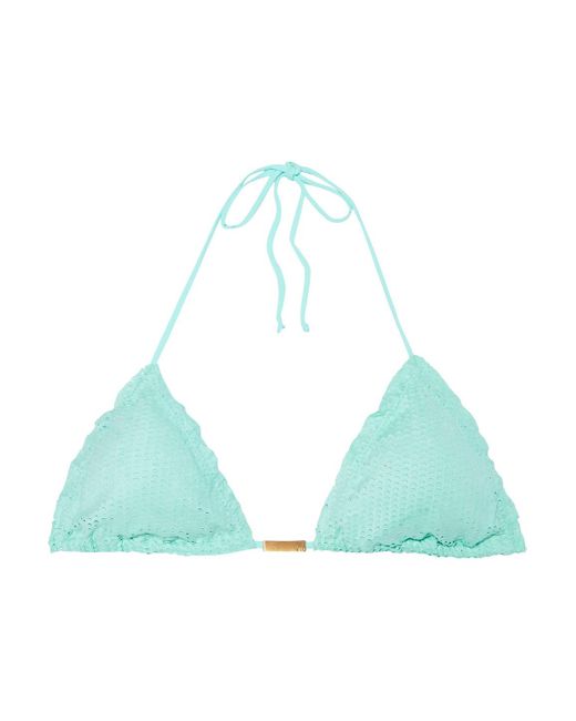 ViX Synthetic Scales Ripple Lasercut Triangle Bikini Top in Green