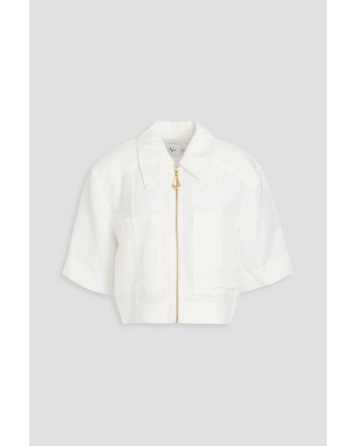Aje. White Esprit Linen-blend Shirt